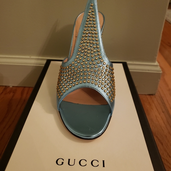 Gucci Exaggerated Point Rhinestone Mules - Picture 3 of 16